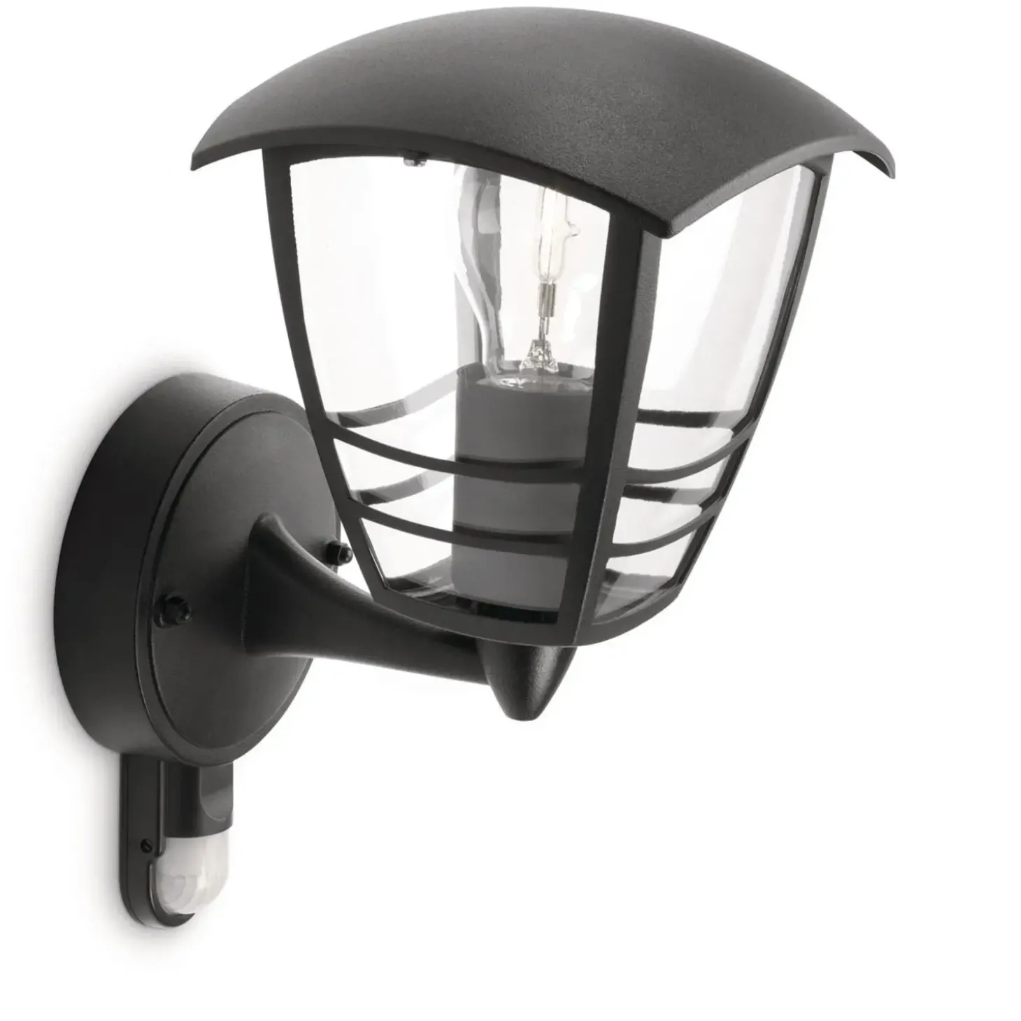 Philips Creek udendørs væglampe med sensor sort