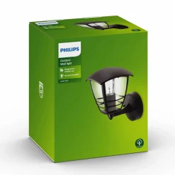 Philips Creek udendørs væglampe med opad lys sort