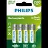 Philips genopladelig batteri 2500mAh HR6/AA 4 stk.
