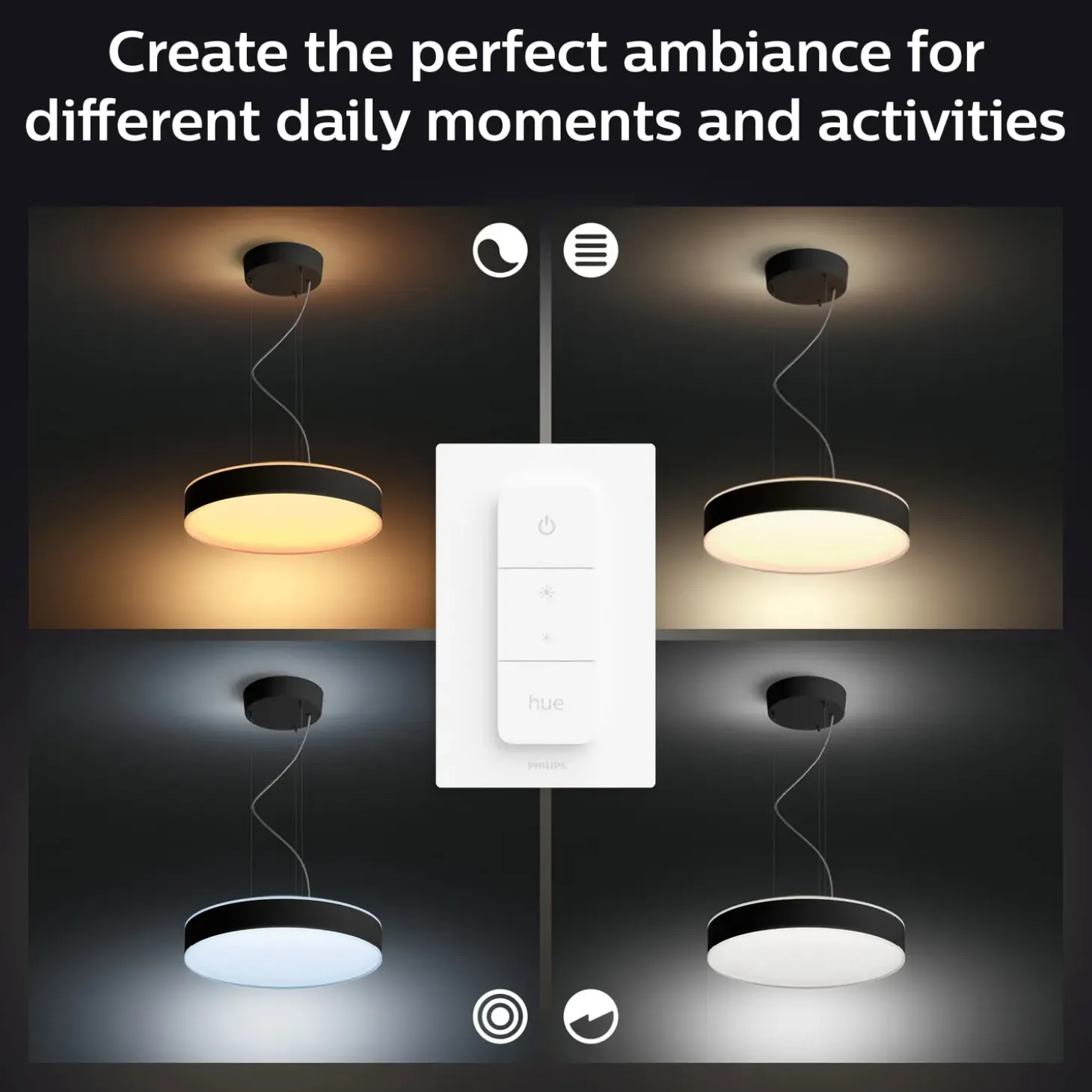Philips Hue Enrave pendel Ø42,5 mm 33,5W sort