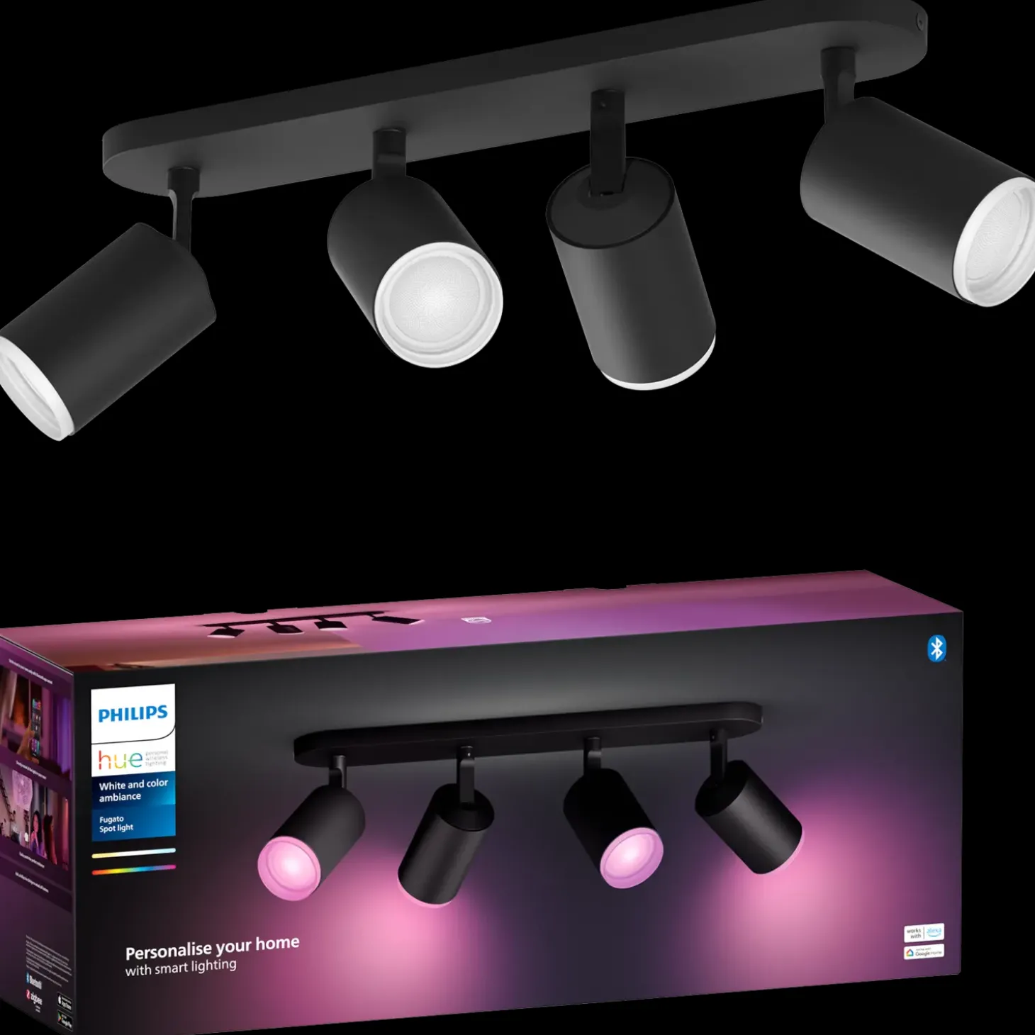 Philips Hue Fugato 4 spots sort
