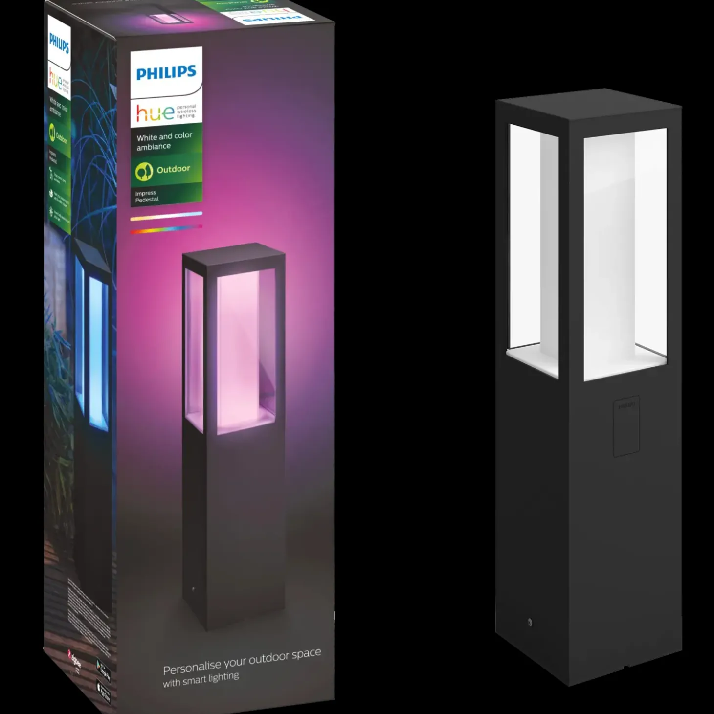 Philips Hue Impress udendørs piedestal 2x8W sort