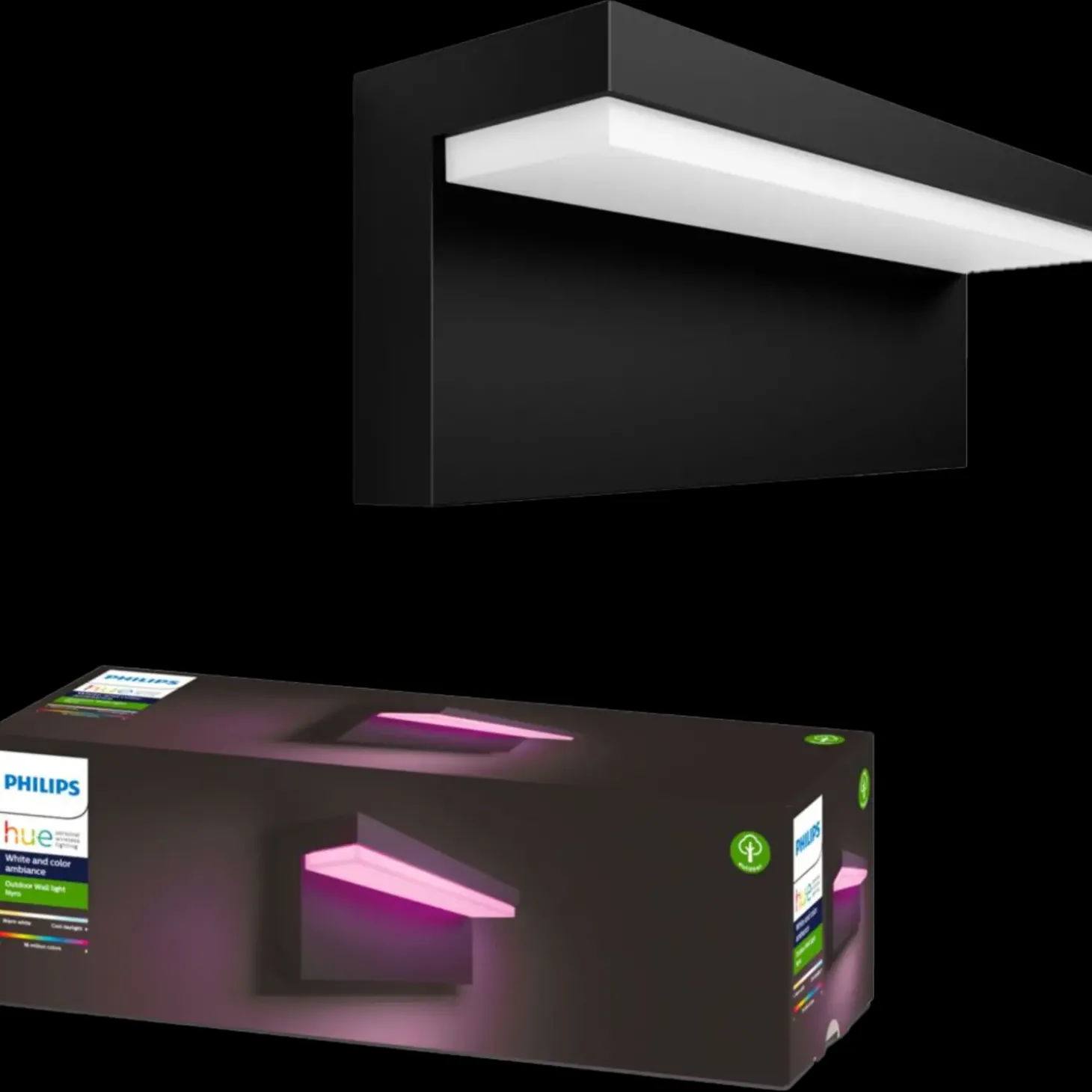 Philips Hue Nyro udendørs væglampe sort