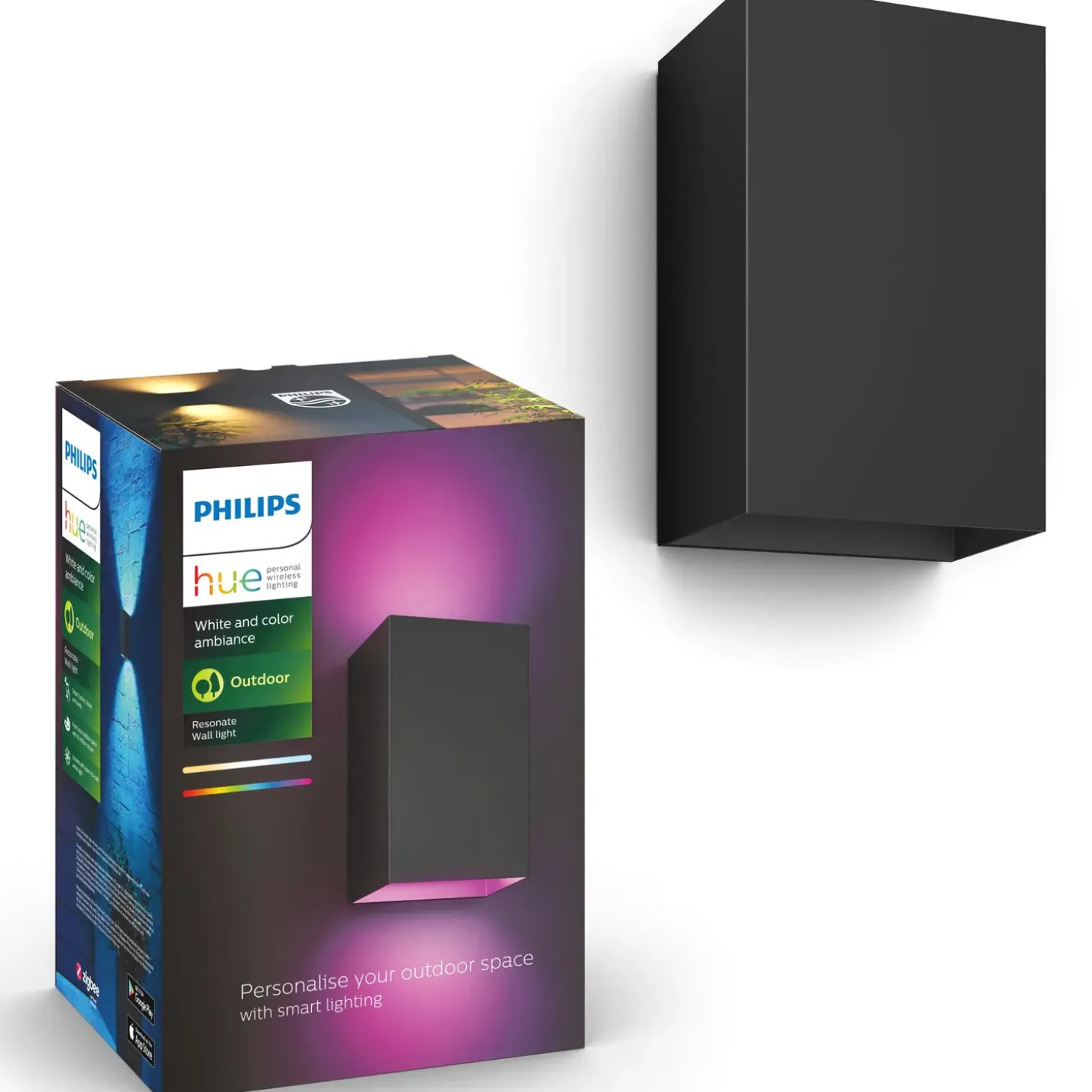 Philips Hue Resonate udendørs væglampe sort