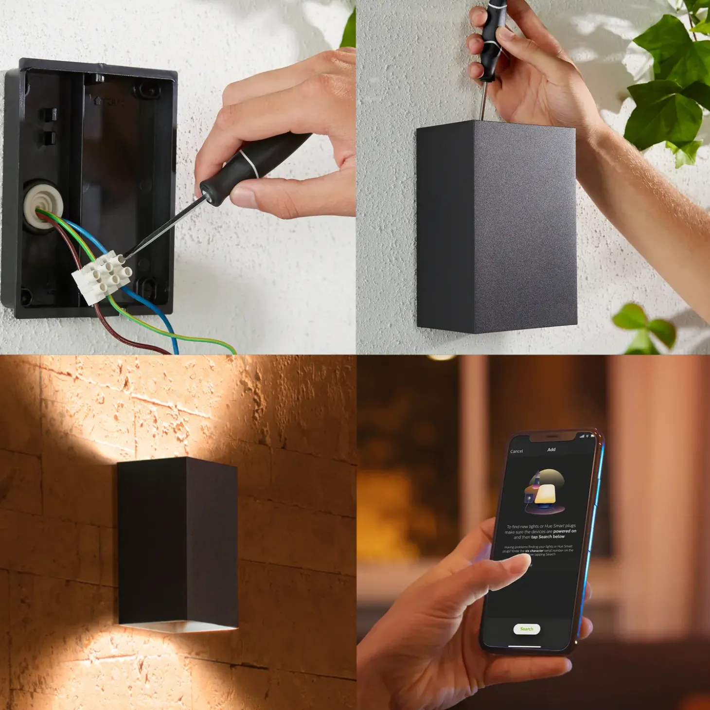 Philips Hue Resonate udendørs væglampe sort