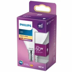 Philips Kerte & Luster LED pære 60W E14 varm hvid
