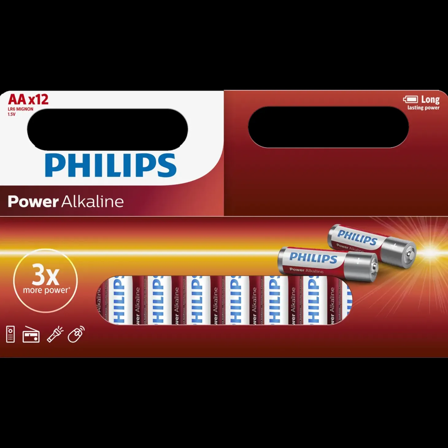 Philips Power Alkaline LR6/AA batteri 12 stk.