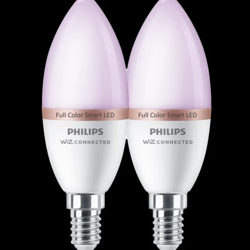 Philips Smart LED farve kertepære E14 4,9W C37 2-pak