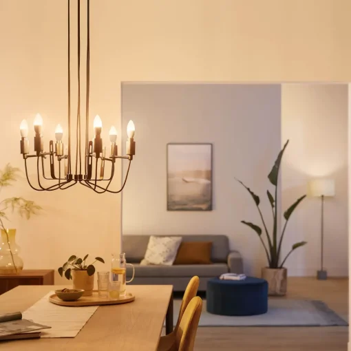 Philips Smart LED farve kertepære E14 4,9W C37 2-pak