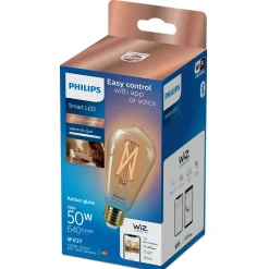 Philips Smart WiZ white LED pære E27 6,7W edison guld