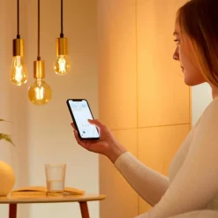 Philips Smart WiZ white LED pære E27 6,7W edison guld