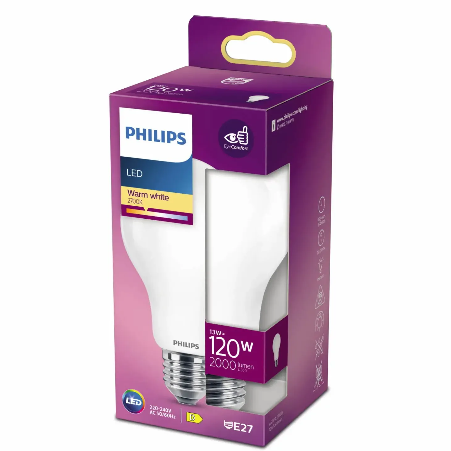 Philips Standard LED pære E27 120W 1 pack
