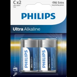 Philips Ultra alkaline LR14 batteri - pk. á 2 stk.