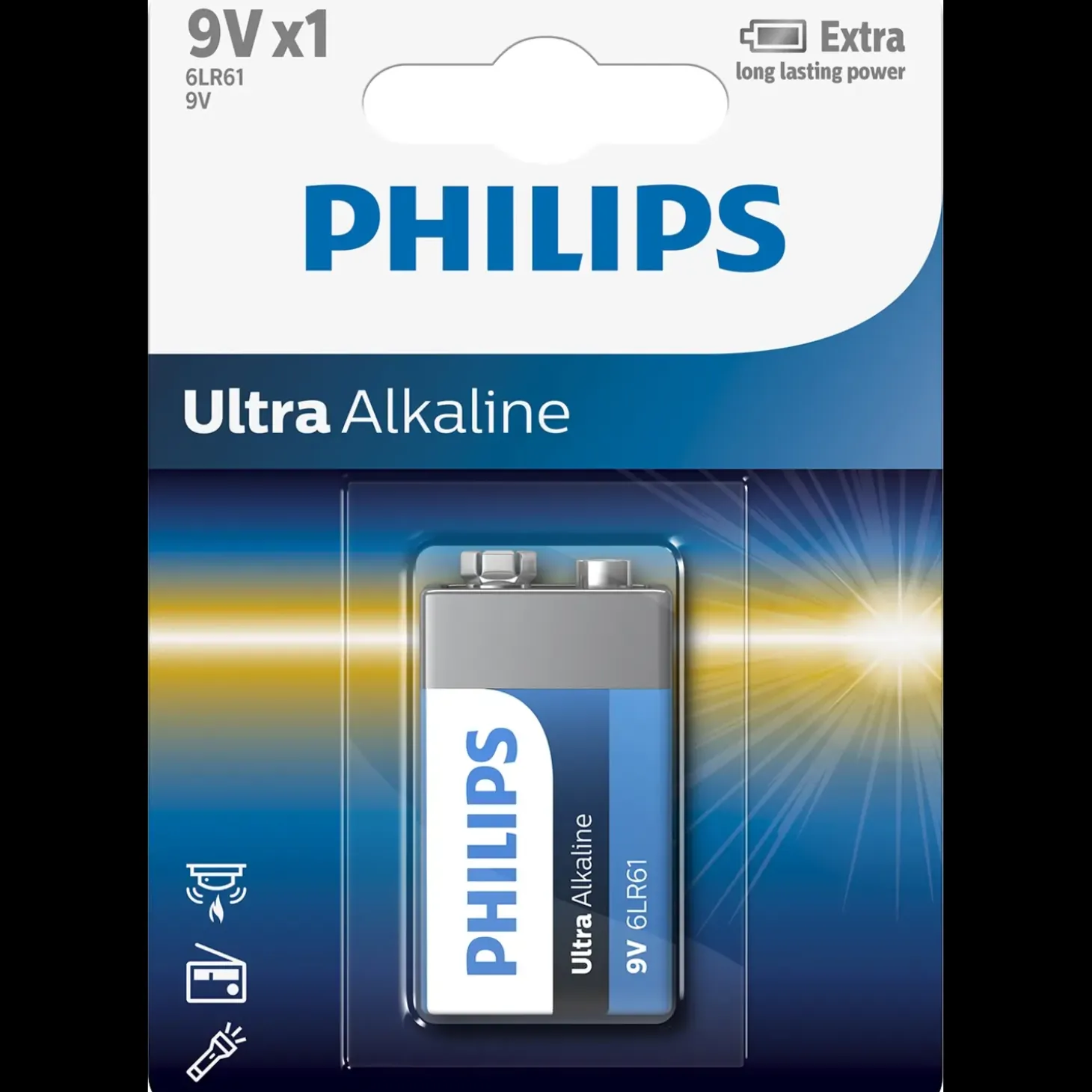 Philips Ultra alkaline 6LR61 batteri 1 stk.