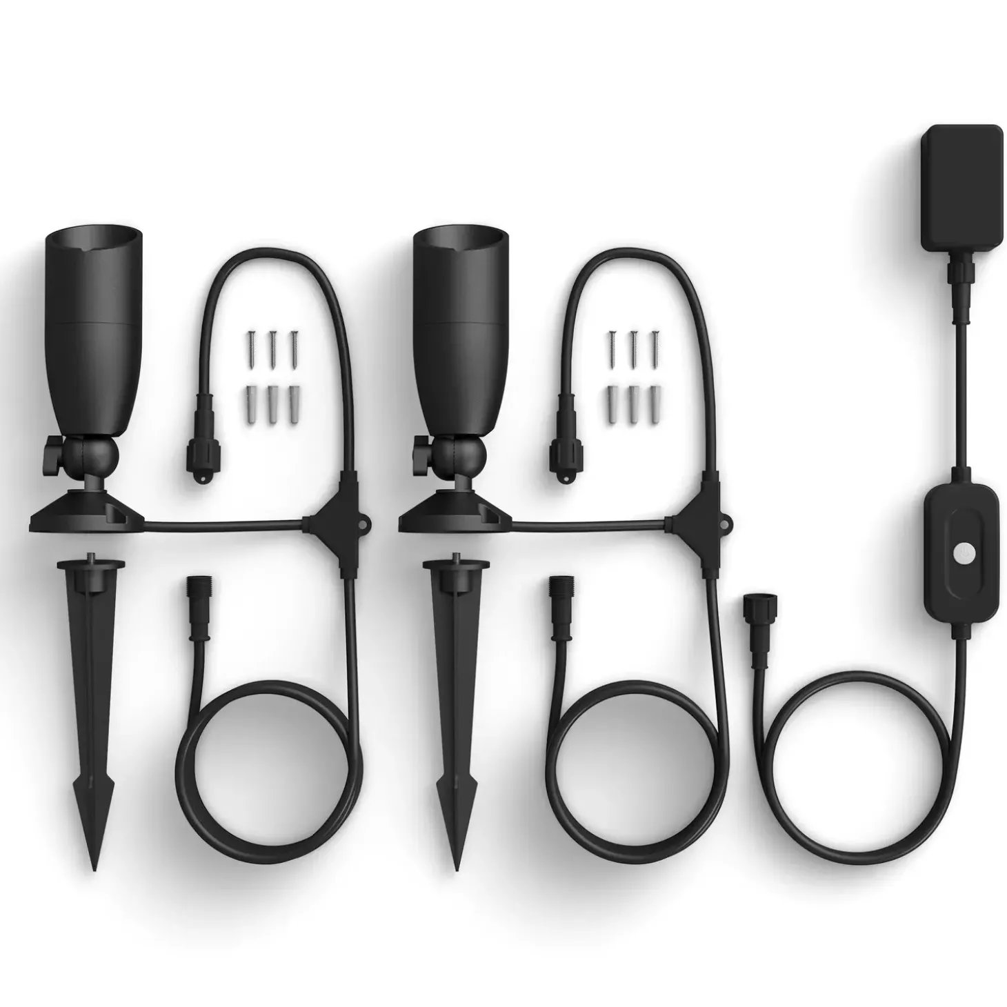 Philips WiZ udendørs bedlamper spot startsæt 10W sort