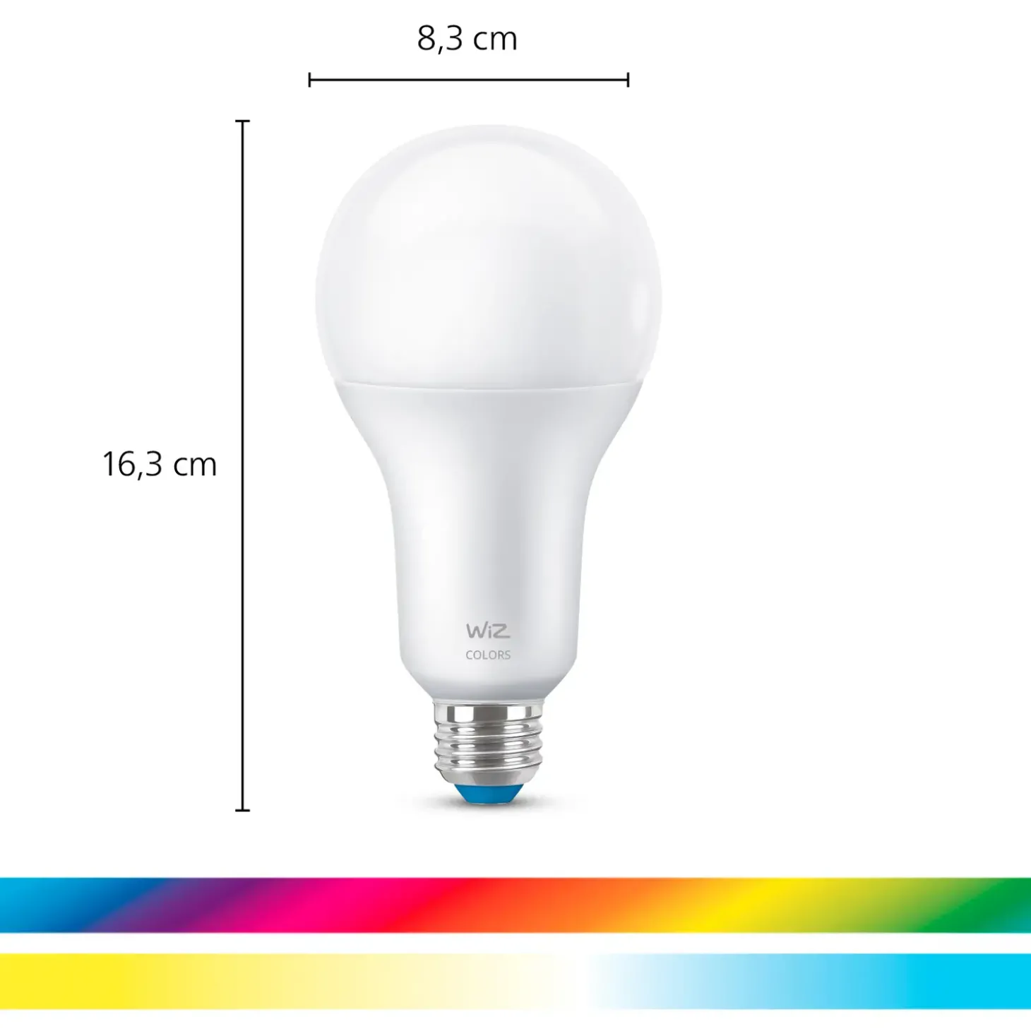 Philips WiZ Wi-Fi LED pære E27 18,5W A80 farve