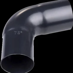 Plastmo bøjning 75° 75 mm sort