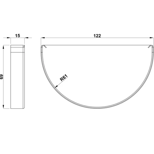 Plastmo endebund nr. 11 zink