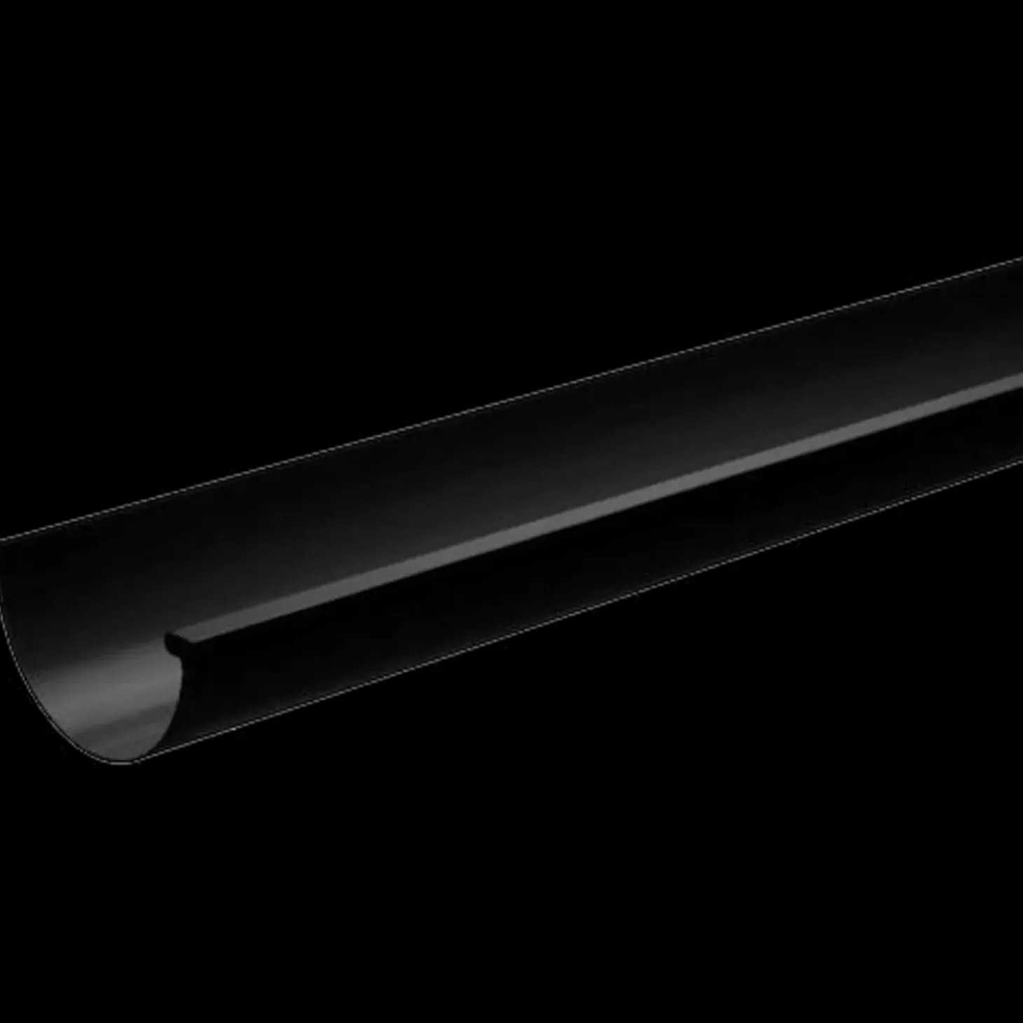 Plastmo tagrende nr. 10, 6 m sort