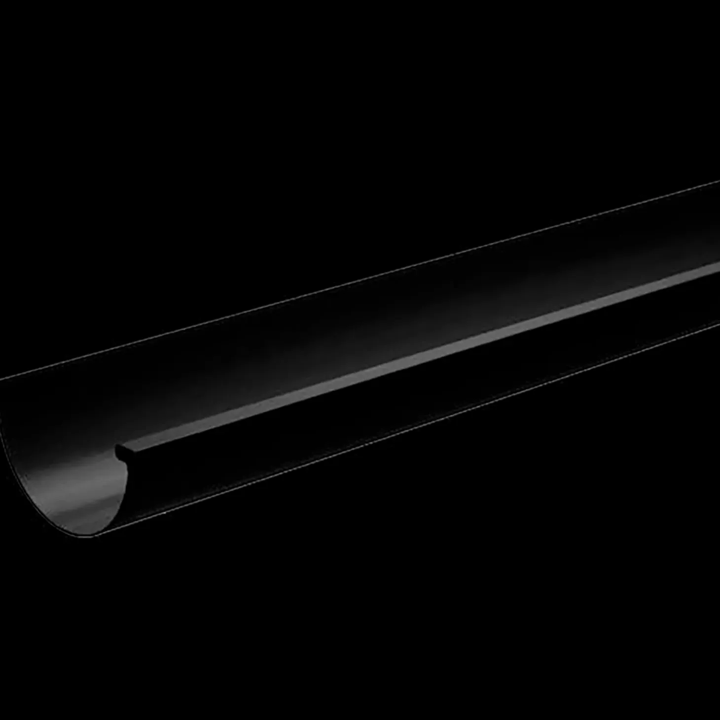 Plastmo tagrende nr. 10, 6 m sort