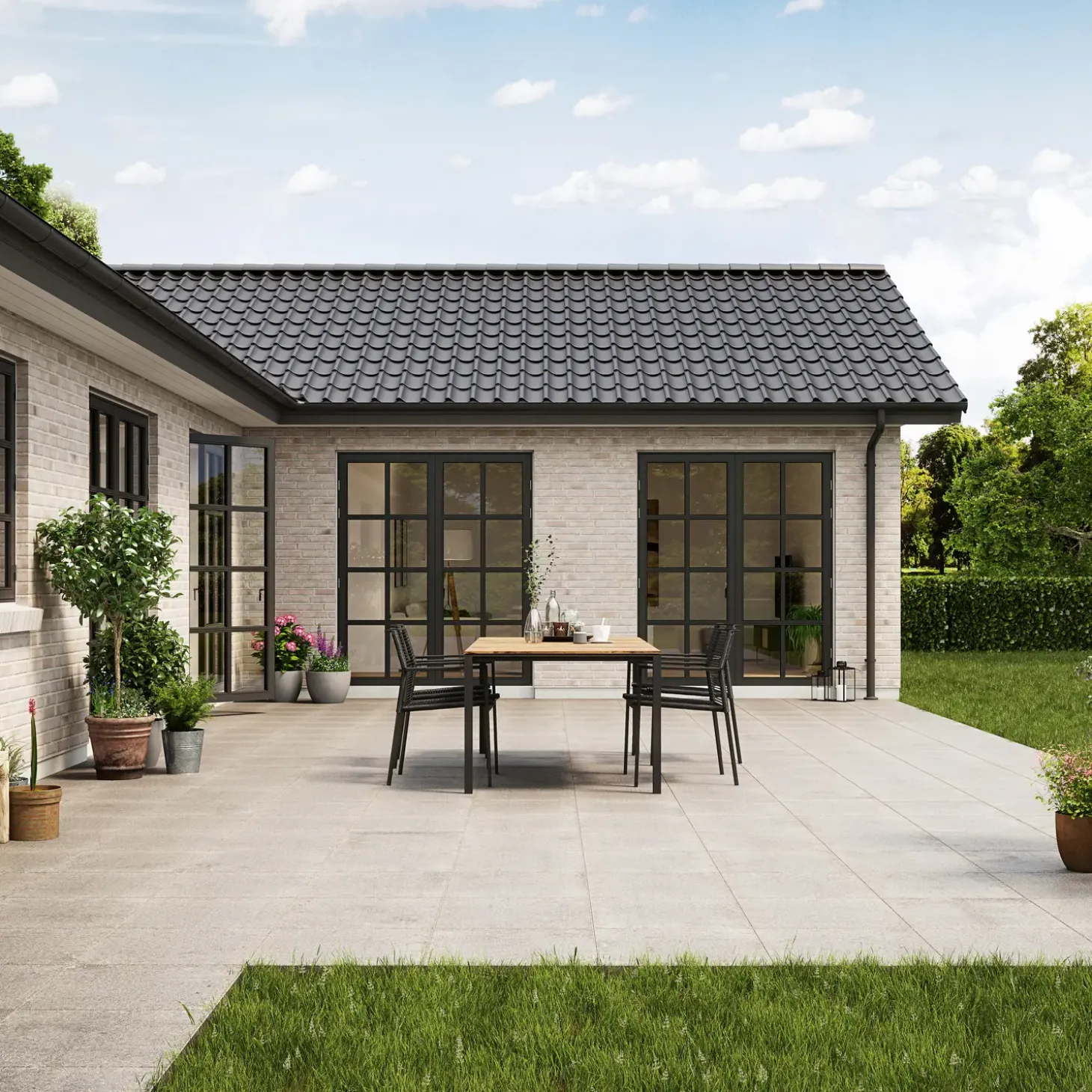 Plastmo tagrende nr. 11, 3 m stål sort