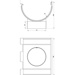 Plastmo tudstykke m/gummi nr. 11, 75 mm stål plus