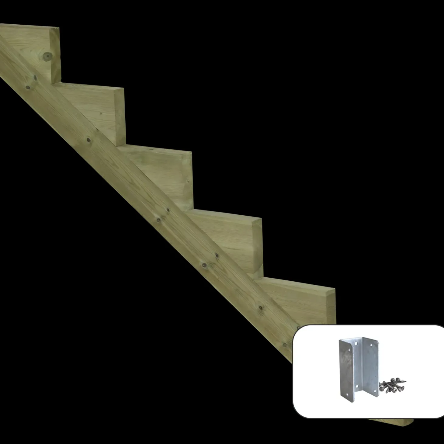 Plus 34,2° Trappevange 6 trin m/beslag Trindybde 25 cm