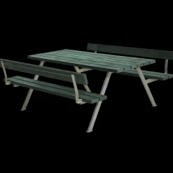 Plus Alpha bord- og bænkesæt med 2 ryglæn trykimprægneret, 177 cm