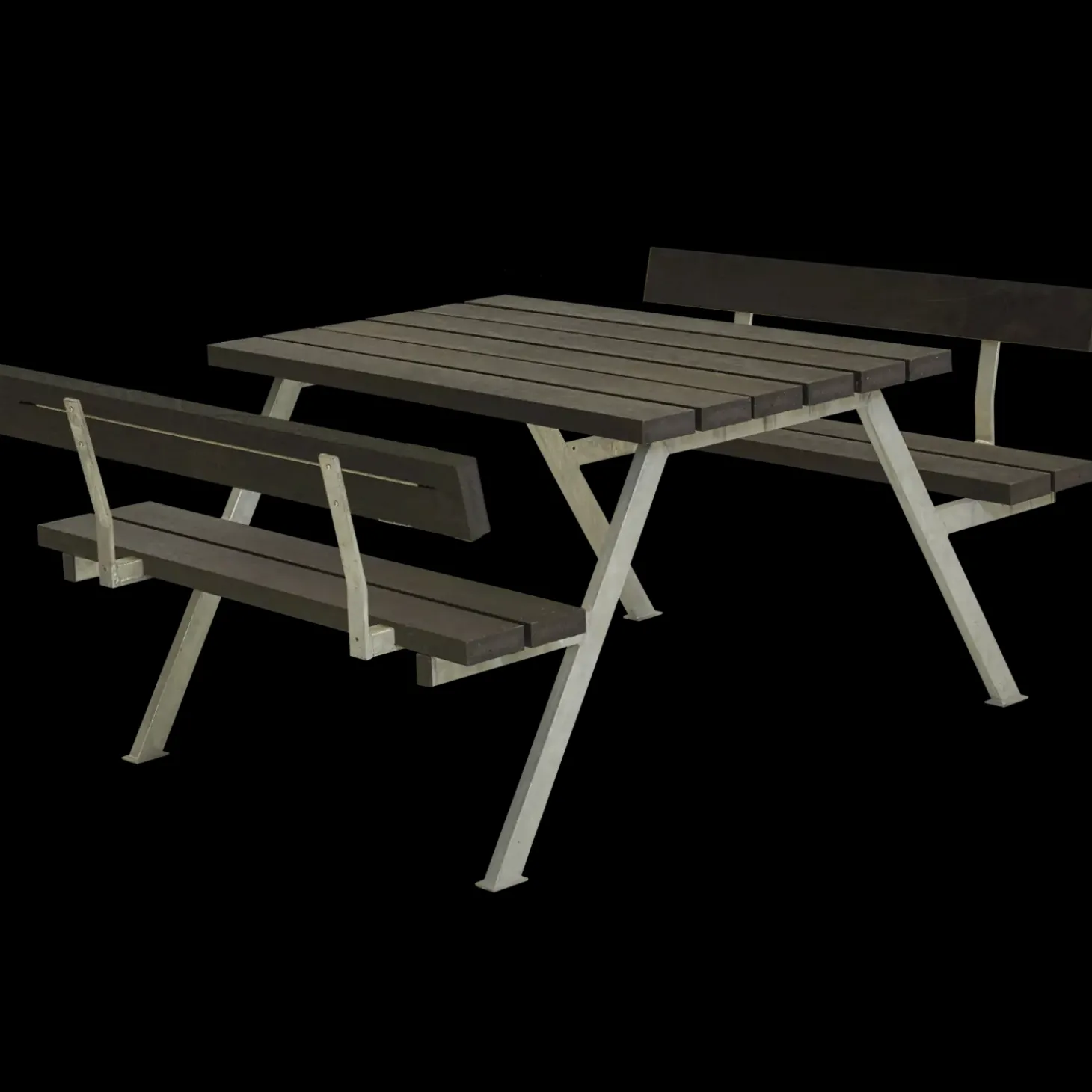 Plus Alpha bord- og bænkesæt med 2 ryglæn trykimrpægneret, 118 cm