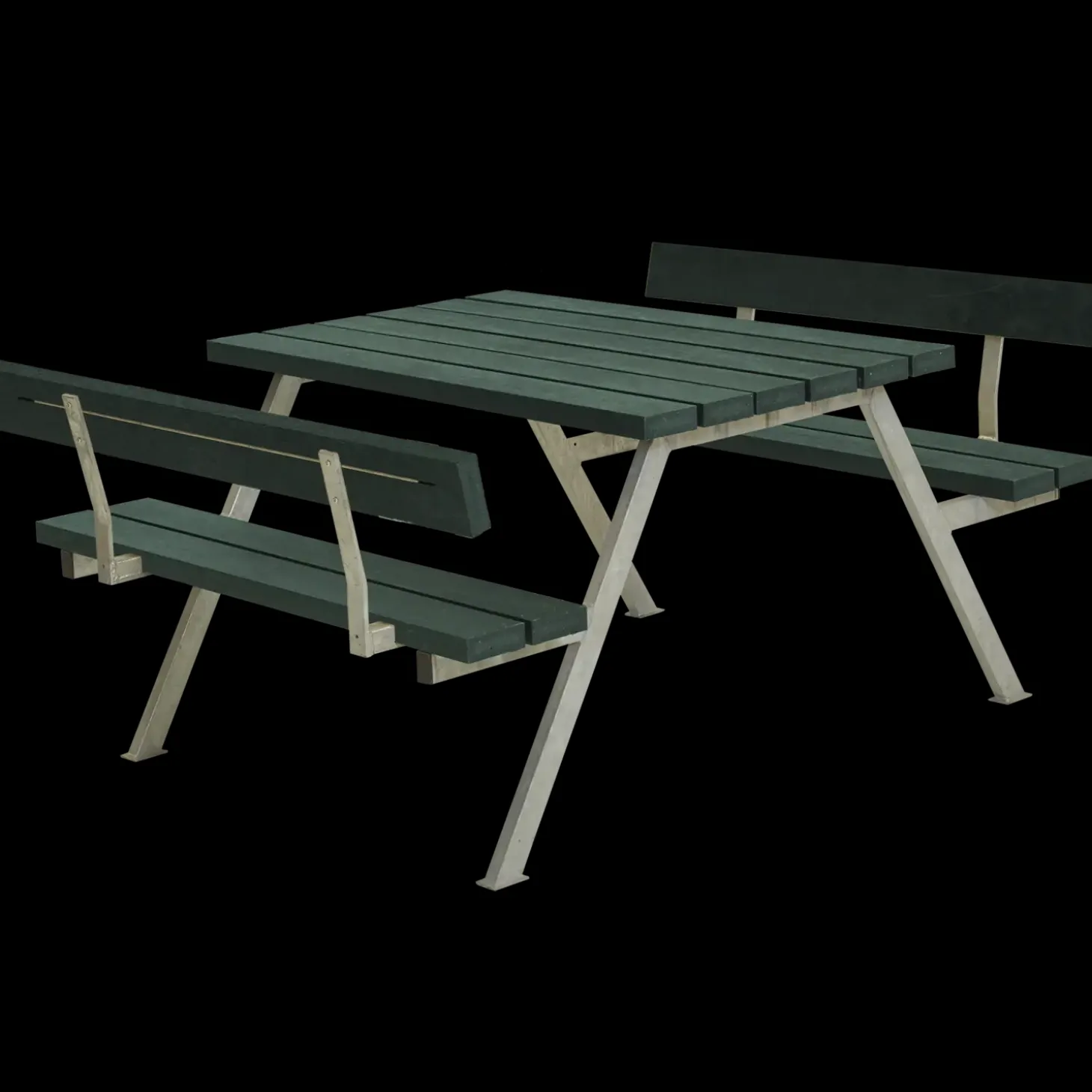 Plus Alpha bord- og bænkesæt med 2 ryglæn trykimrpægneret, 118 cm