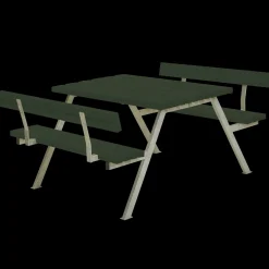 Plus Alpha bord- og bænkesæt med 2 ryglæn trykimrpægneret, 118 cm