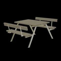 Plus Alpha bord- og bænkesæt med 2 ryglæn trykimrpægneret, 118 cm