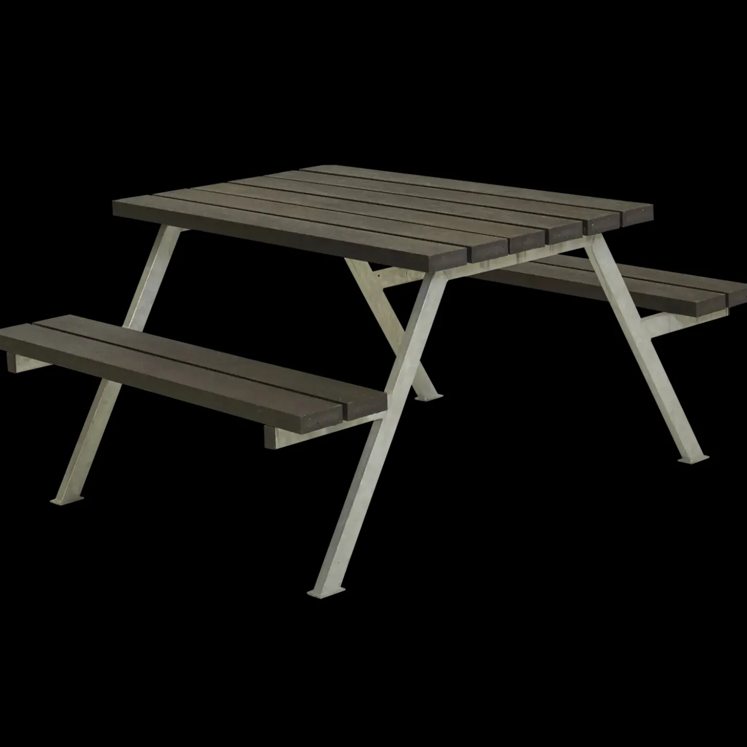 PLUS Alpha bord/bænkesæt 118 cm RePlast Sort