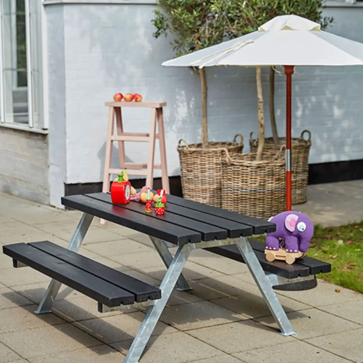 Plus Alpha Junior Bord/Bænkesæt 177 cm sort