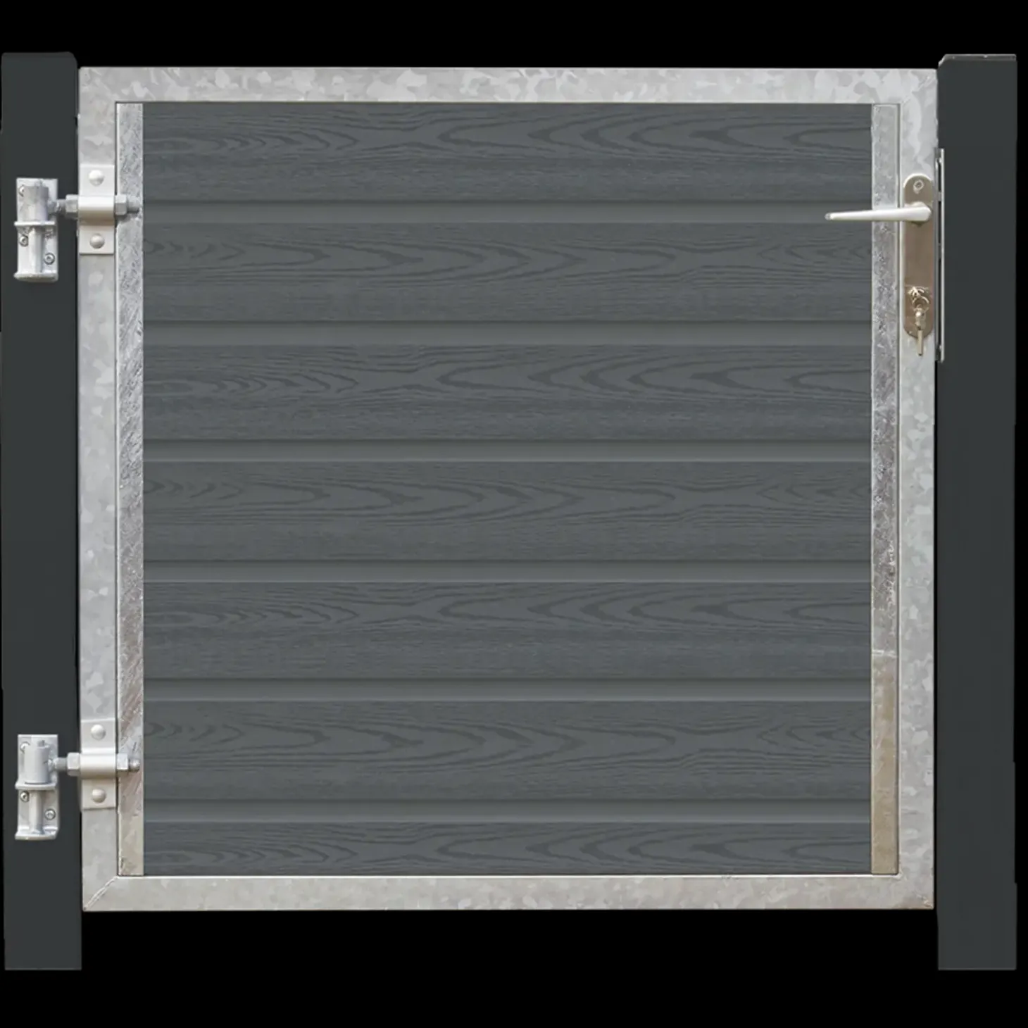 Plus Artura enkeltlåge m/stålstolpe venstrehængt 99x95 cm gråsort