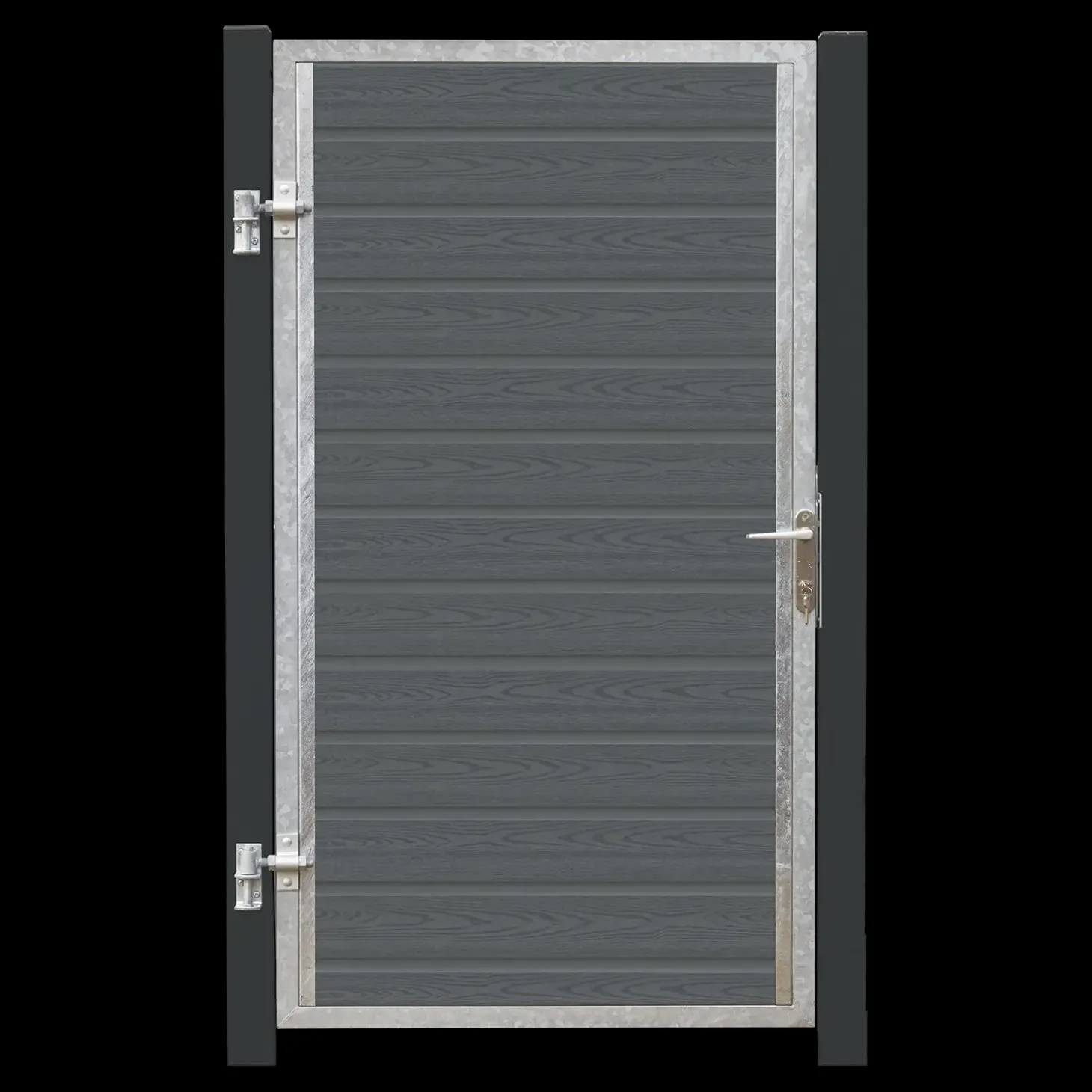 Plus Artura enkeltlåge m/stålstolpe venstrehængt 99x95 cm gråsort
