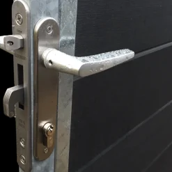 Plus Artura enkeltlåge m/stålstolpe venstrehængt 99x95 cm skifergrå