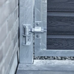 Plus Artura enkeltlåge m/stålstolpe højrehængt 115x95 cm skifergrå