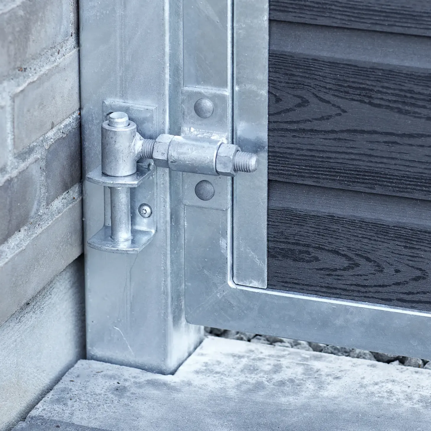 Plus Artura enkeltlåge m/stålstolpe højrehængt 115x95 cm skifergrå