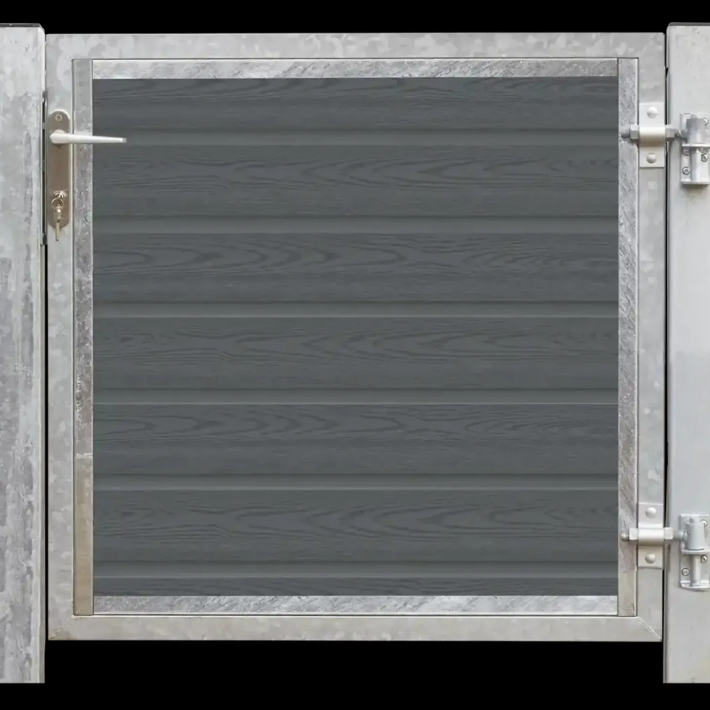 PLUS Artura komposit enkellåge 115×95 cm højrehængt m/stolper til nedstøbning