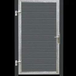 PLUS Artura komposit enkeltlåge 115×175 cm venstrehængt m/gråsorte stolper til nedstøbning