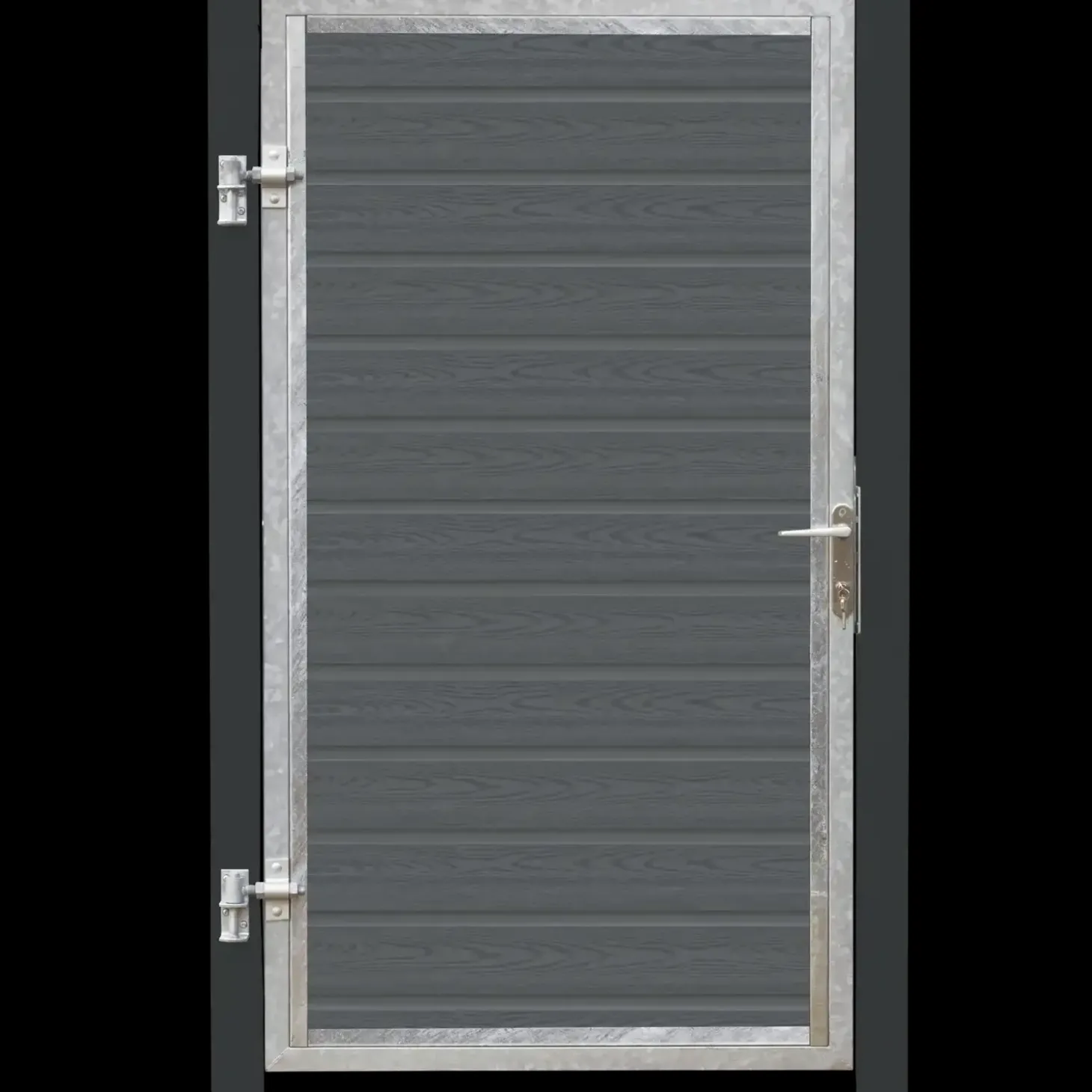 PLUS Artura komposit enkeltlåge 115×175 cm venstrehængt m/gråsorte stolper til nedstøbning