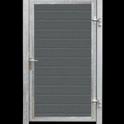 PLUS Artura komposit enkeltlåge 115×175 cm højrehængt m/stolper til nedstøbning