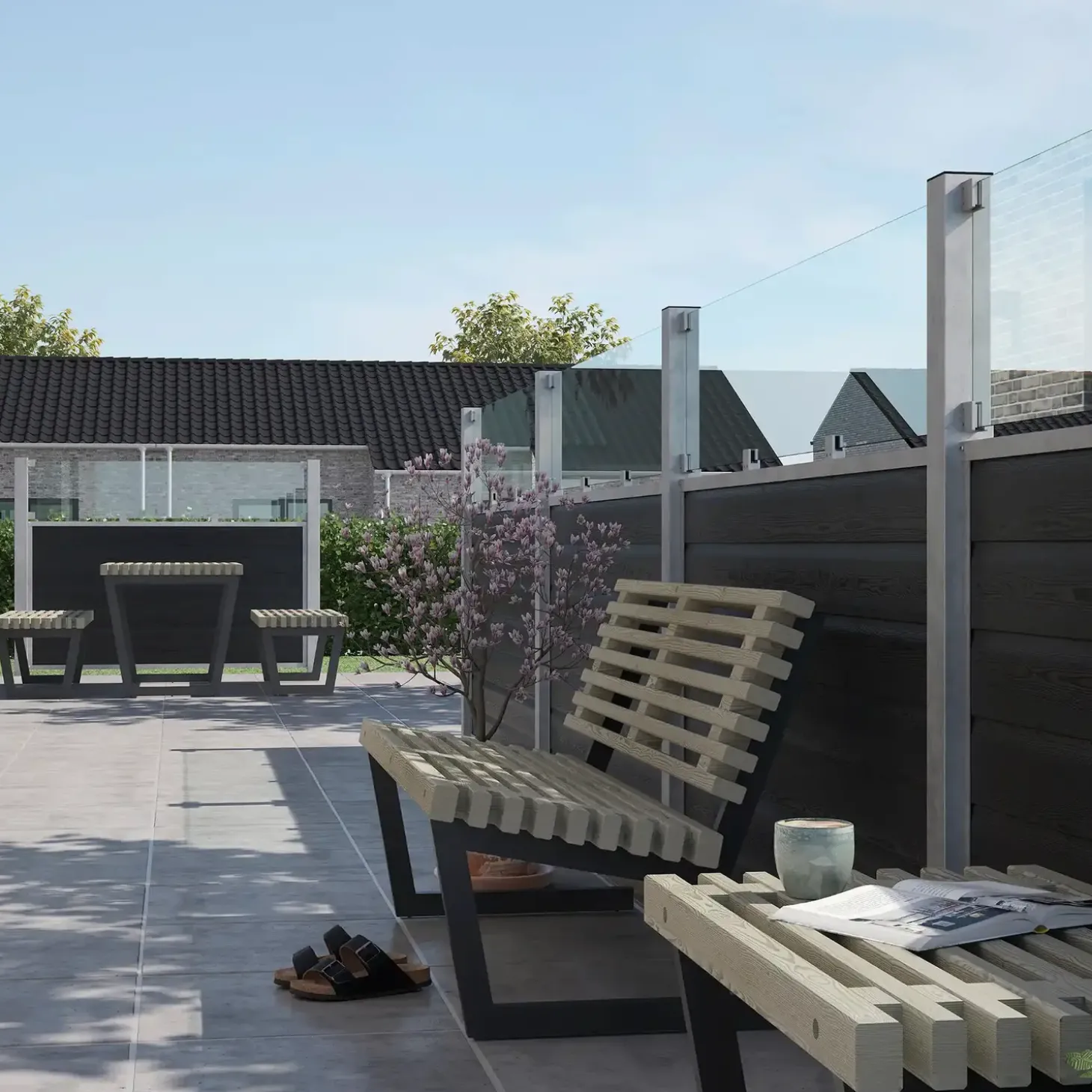 PLUS Artura komposithegn m/glas 180×135 cm