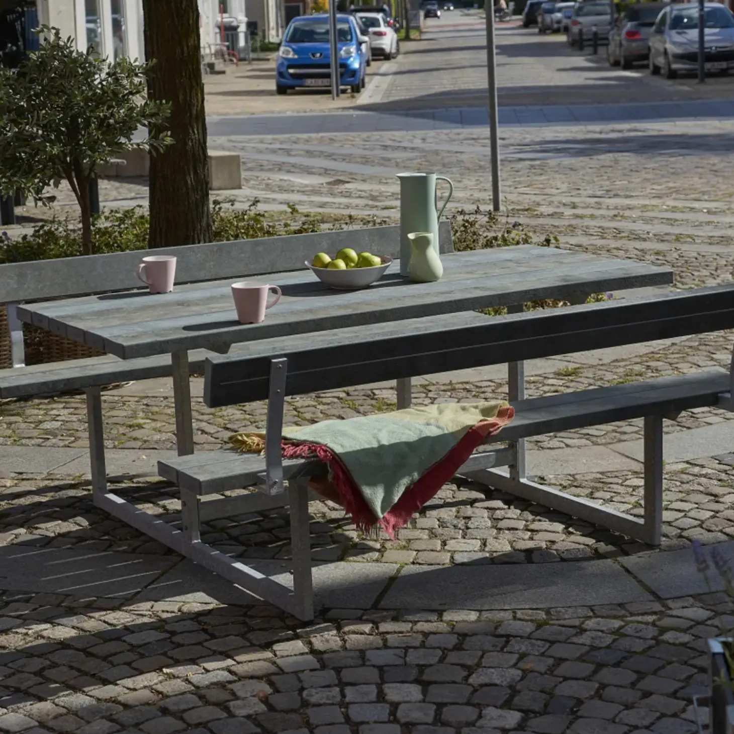 Plus Basic bord/bænkesæt med 2 ryglæn 177 cm trykimp