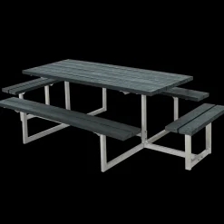 Plus Basic bord/bænkesæt med 2 påbygninger 260 cm retextil grå