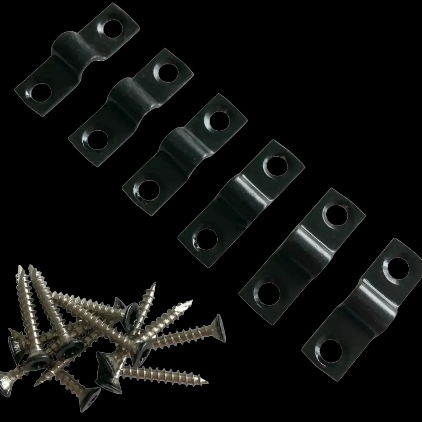 Plus bøjlebeslag t/stålespalier 6 stk sort