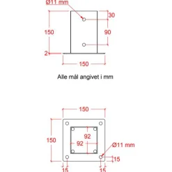 Plus bolte Ø10x65 mm 4 stk varmgalvaniseret