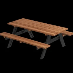 PLUS Bord/bænkesæt 177 cm Gyldenbrun/Sort ThermoWood®/sort