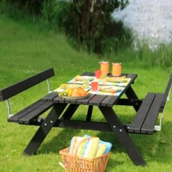 Plus bord/bænkesæt med 2 ryglæn 177 cm trykimp